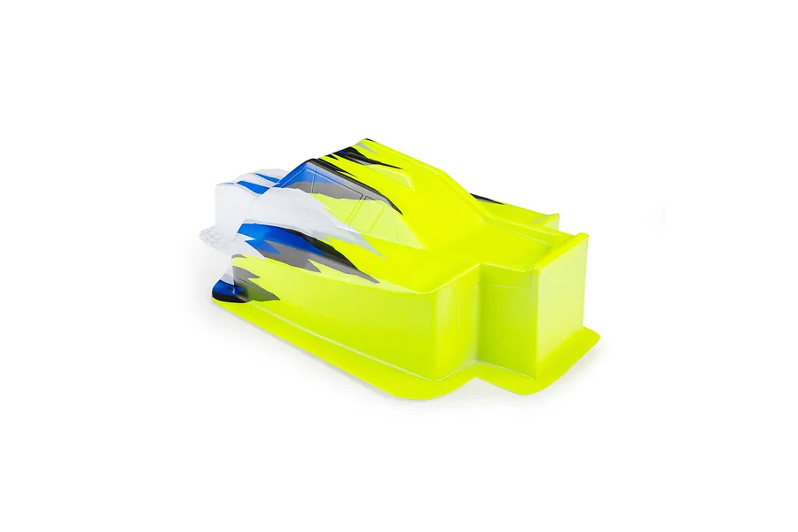 Pro-Line 1/8 Sector Hase limited edition painted RC buggy body shell in yellow, blue, black, and white.