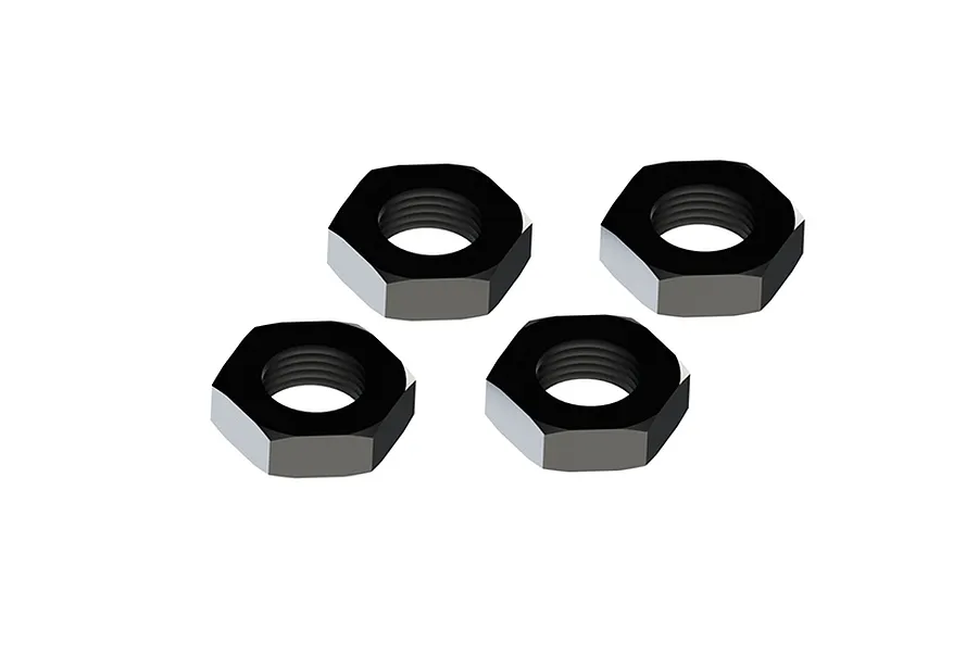 ARRMA 17mm Black Aluminium Serrated Nuts 4Pcs image 17395