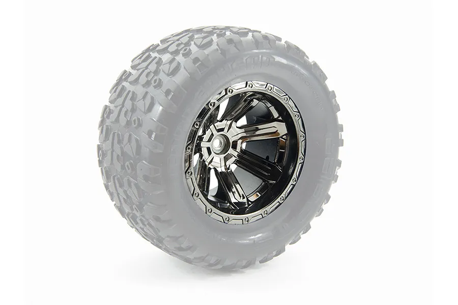 ARRMA 2.8&amp;quot; GRANITE Chrome Black Rims 2Pcs image 17444