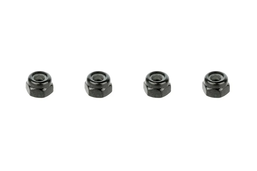 ARRMA 3mm Black Steel Nyloc Nuts 4Pcs image 17470