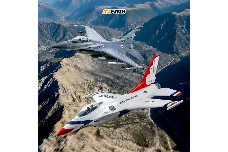 FMS RC Plane F-16 Fighting Falcon 740mm EDF Jet RTF With Reflex V3 - Battlefield Grey image 2