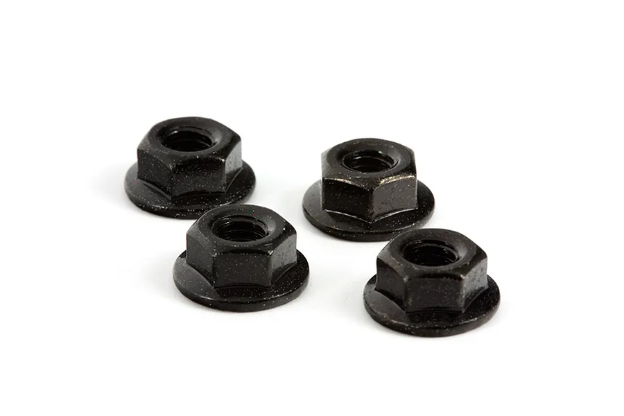ARRMA 4mm Black Steel Flanged Serrated Wheel Nuts 4Pcs image 17526