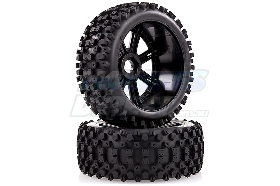 Louise 3.3&amp;quot; B-Uphill Tyres on Black Spoke Rims - Glued Buggy Wheels w/ Foam 2Pcs image 17752