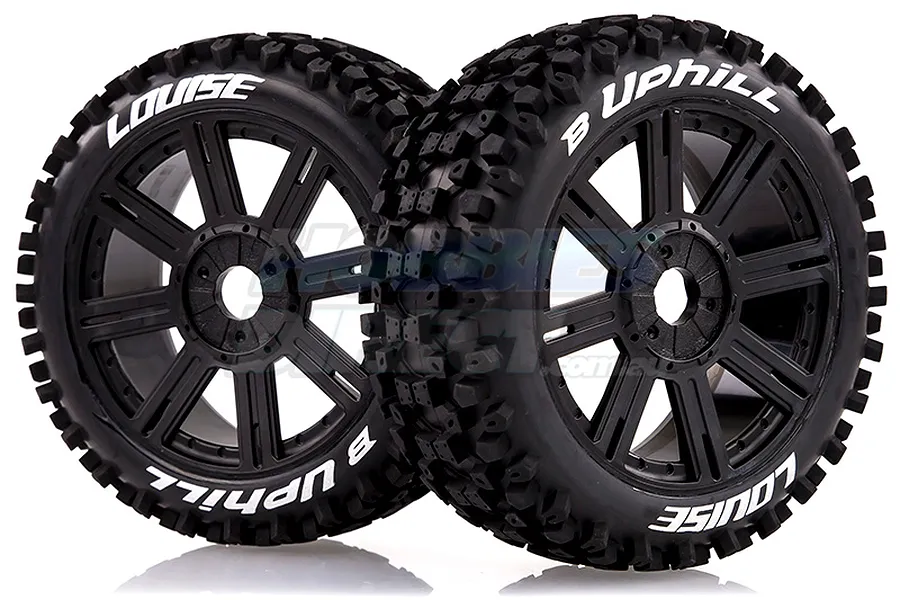 Louise 3.3&amp;quot; B-Uphill Tyres on Black Spoke Rims - Glued Buggy Wheels w/ Foam 2Pcs image 17753
