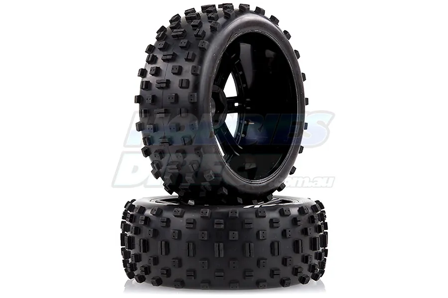Louise 3.3&amp;quot; B-Rock Tyres on Black Spoke Rims - Glued Buggy Wheels w/ Foam 2Pcs image 17756
