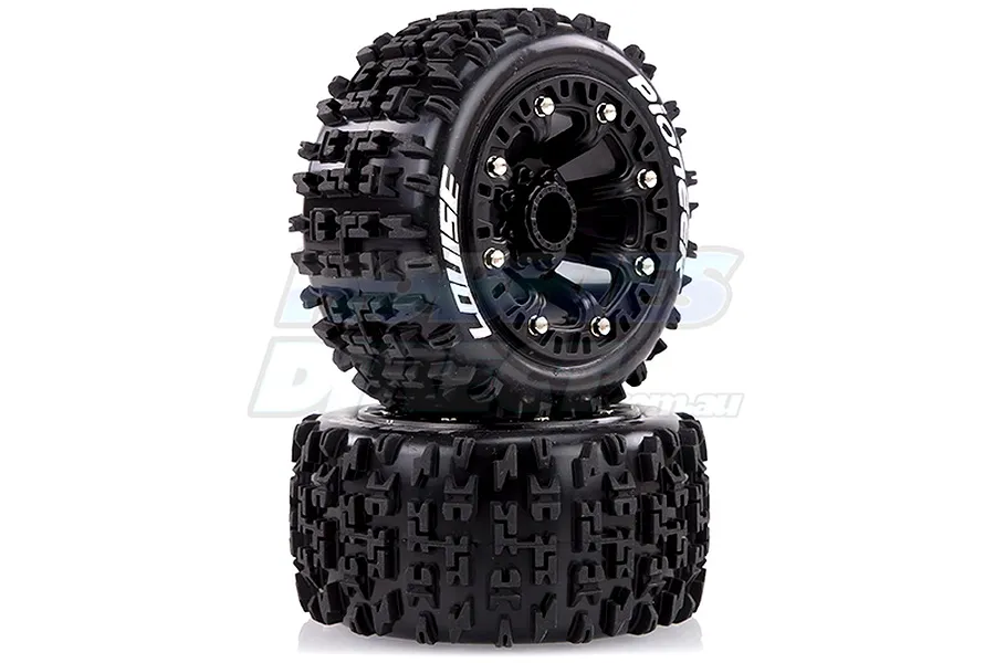 Louise 2.2&amp;quot; ST-Pioneer Tyres on Black Spoke Rims - Glued Truck Wheels w/ Foam 2Pcs image 17788