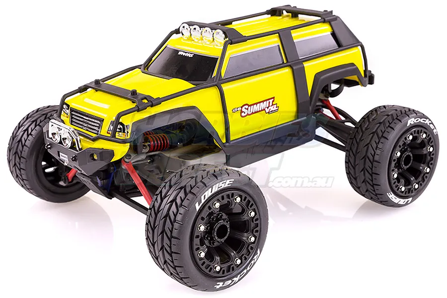 Louise 2.2&amp;quot; ST-Rocket Tyres on Black Spoke Rims - Glued Truck Wheels w/ Foam 2Pcs image 17799