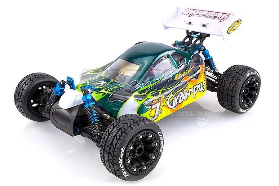 Louise 2.2&amp;quot; ST-Rocket Tyres on Black Spoke Rims - Glued Truck Wheels w/ Foam 2Pcs image 17801
