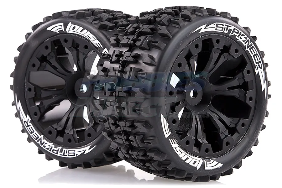 Louise 2.8&amp;quot; ST-Pioneer Tyres on Black Spoke Rims - Glued Truck Wheels w/ Foam 2Pcs image 17809
