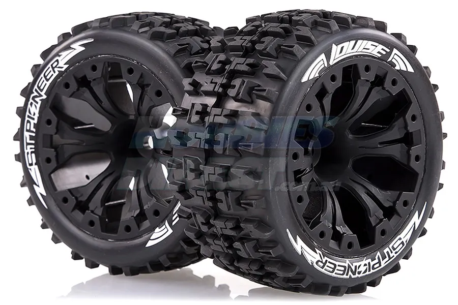 Louise 2.8&amp;quot; ST-Pioneer Tyres on Black Spoke Rims - Glued Truck Wheels w/ Foam 2Pcs image 17814