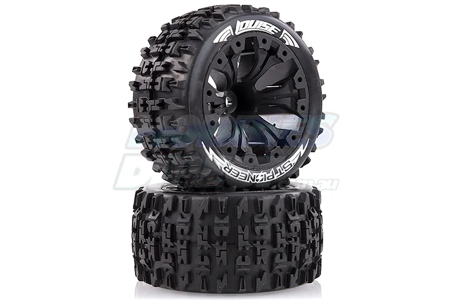 Louise 2.8&amp;quot; ST-Pioneer Tyres on Black Spoke Rims - Glued Truck Wheels w/ Foam 2Pcs image 17815
