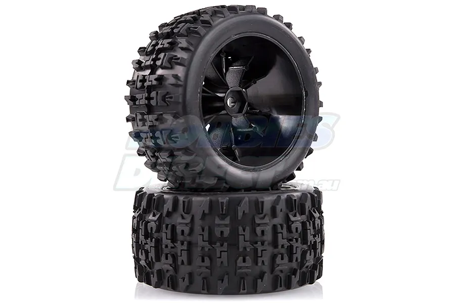 Louise 2.8&amp;quot; ST-Pioneer Tyres on Black Spoke Rims - Glued Truck Wheels w/ Foam 2Pcs image 17816