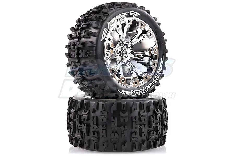 Louise 2.8&amp;quot; ST-Pioneer Tyres on Chrome Spoke Rims - Glued Truck Wheels w/ Foam 2Pcs image 17820