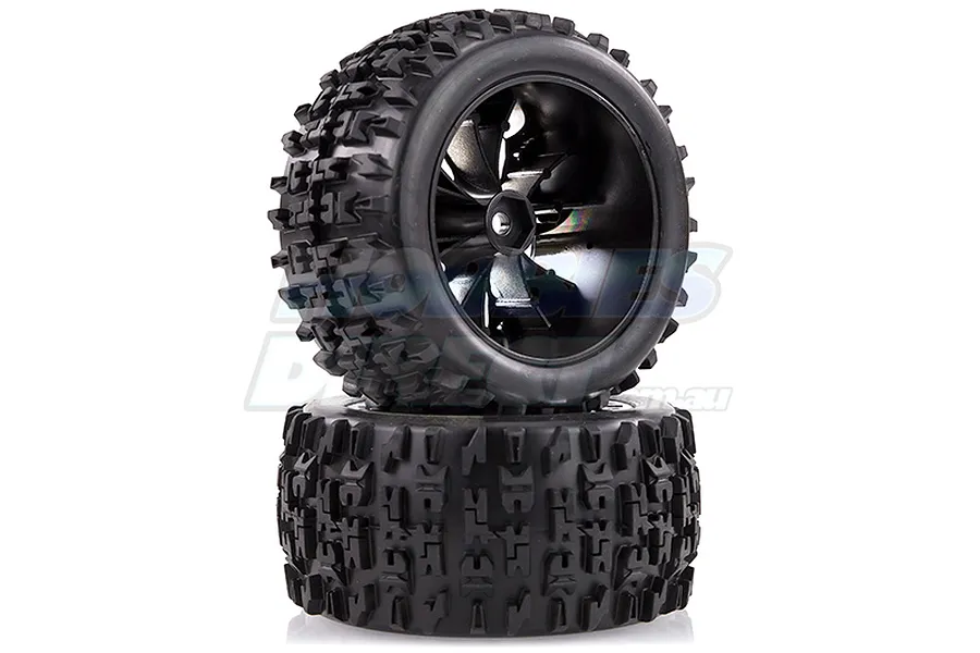 Louise 2.8&amp;quot; ST-Pioneer Tyres on Chrome Spoke Rims - Glued Truck Wheels w/ Foam 2Pcs image 17821
