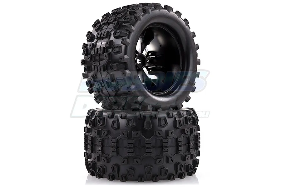Louise 2.8&amp;quot; MT-Uphill Tyres on Chrome Spoke Rims - Glued Truck Wheels w/ Foam 2Pcs image 3