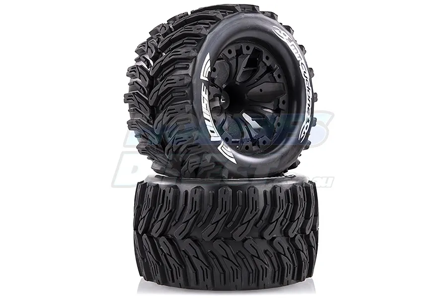Louise 2.8&amp;quot; MT-Cyclone Tyres on Black Spoke Rims - Glued Truck Wheels w/ Foam 2Pcs image 17837