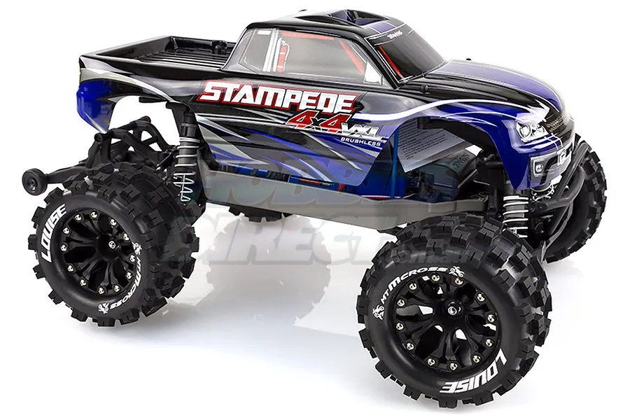 Louise 2.8&amp;quot; MT-Mcross Tyres on Black Spoke Rims - Glued Truck Wheels w/ Foam 2Pcs image 17846