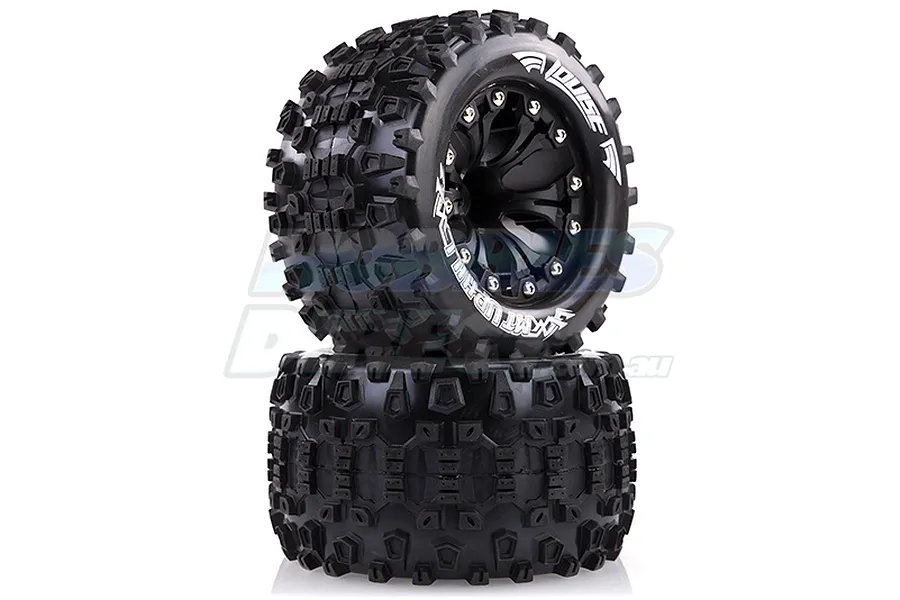 Louise 2.8&amp;quot; MT-Uphill Tyres on Black Spoke Rims - Glued Truck Wheels w/ Foam 2Pcs image 17849