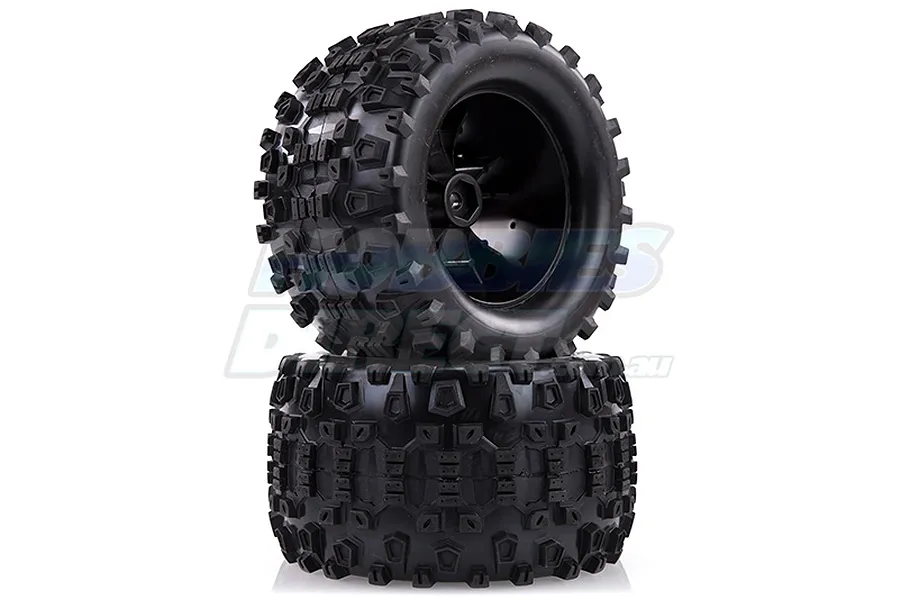 Louise 2.8&amp;quot; MT-Uphill Tyres on Black Spoke Rims - Glued Truck Wheels w/ Foam 2Pcs image 17850
