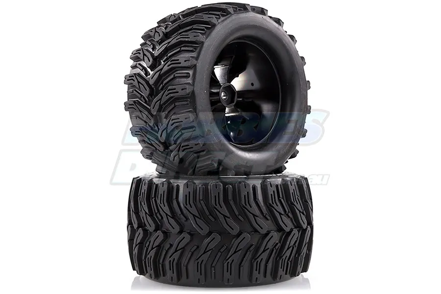 Louise 2.8&amp;quot; MT-Cyclone Tyres on Chrome Spoke Rims - Glued Truck Wheels w/ Foam 2Pcs image 3
