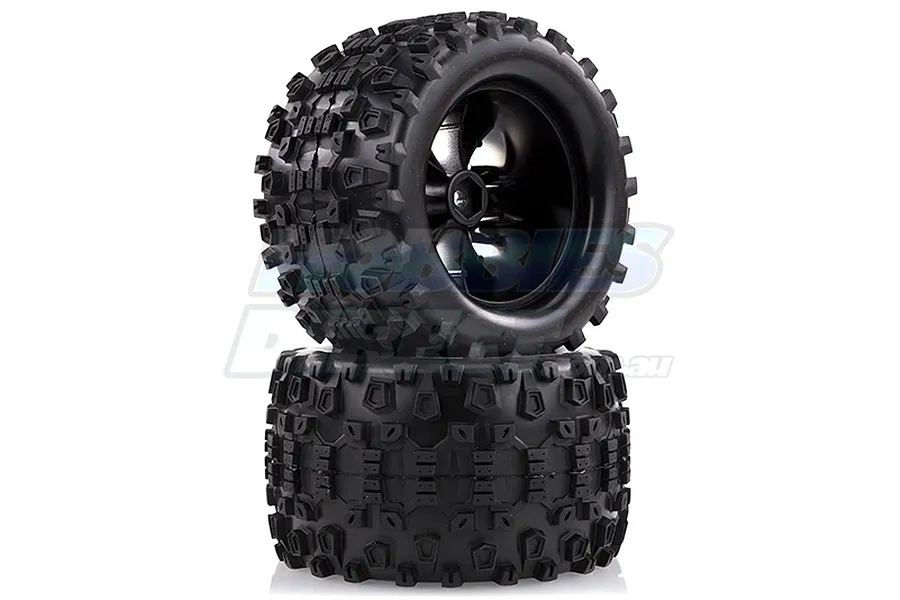 Louise 2.8&amp;quot; MT-Uphill Tyres on Chrome Spoke Rims - Glued Truck Wheels w/ Foam 2Pcs image 3