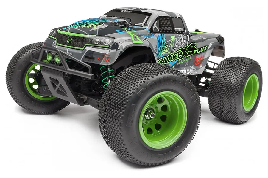 HPI Savage XS Flux Vaughn Gittin Jr Signature Edition RC Monster Truck Electric Brushless 4WD 1/12 Scale RTR - Silver/Green image 17885