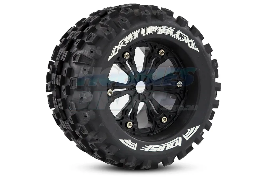 Louise 3.8&amp;quot; MT-Uphill Tyres on Black Rims - Glued Wheels 2Pcs image 18134