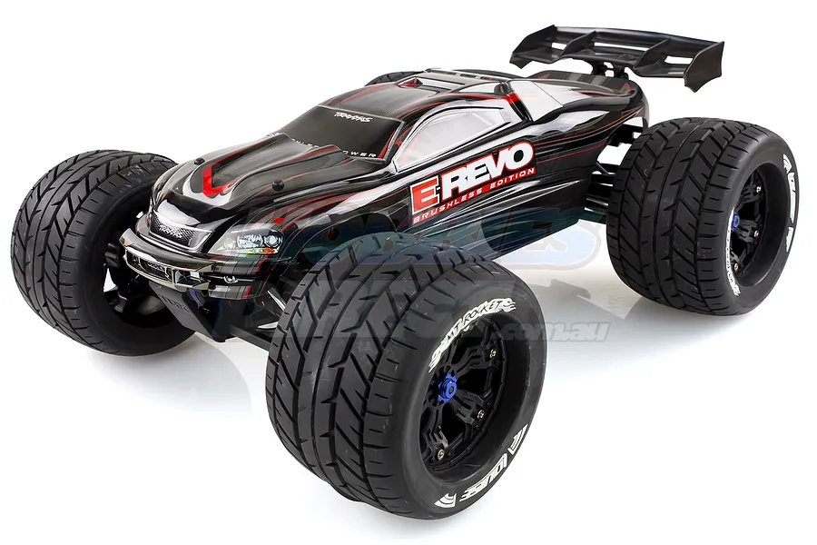 Louise 3.8&amp;quot; MT-Rocket Tyres on Black Rims - Glued Wheels 2Pcs image 18141