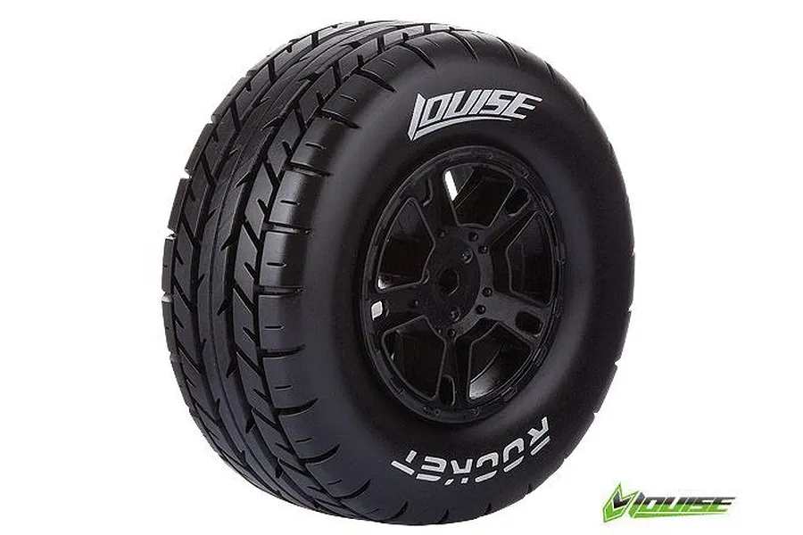 Louise 2.2/3.0&amp;quot; Rocket Tyres on Black Rims - Glued Wheels 2Pcs image 18143