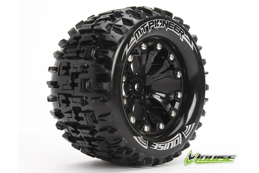 Louise 2.8&amp;quot; MT-Pioneer Tyres on Black Rims - Glued Wheels 2Pcs image 18171