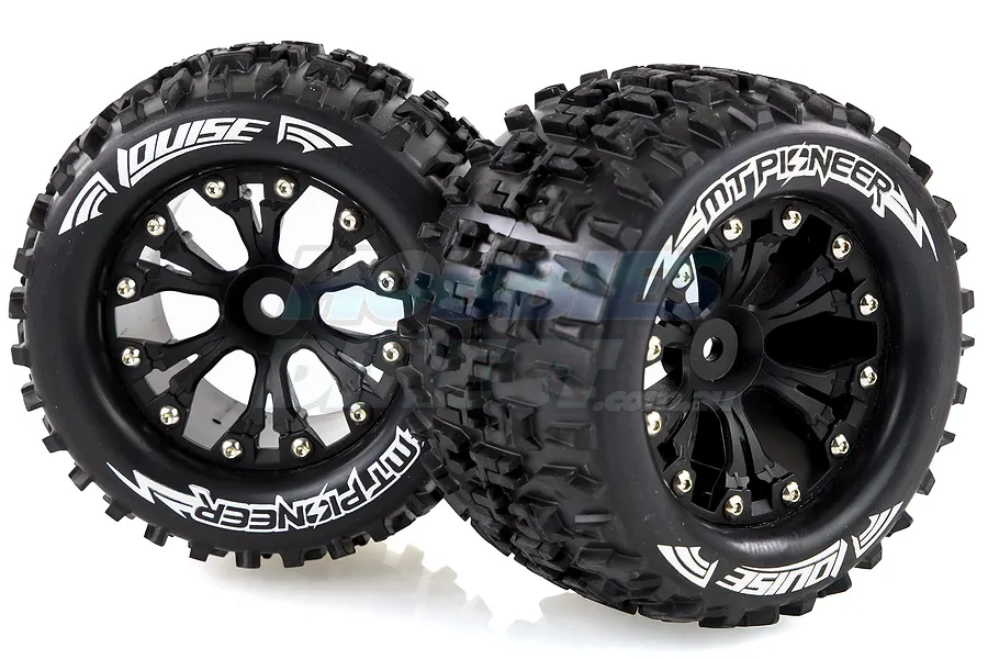Louise 2.8&amp;quot; MT-Pioneer Tyres on Black Rims - Glued Wheels 2Pcs image 18172
