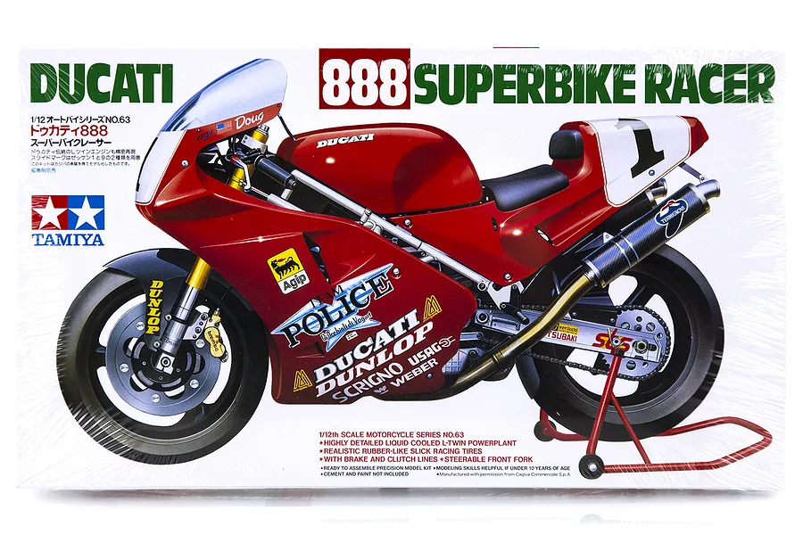 Tamiya 1/12 Ducati 888 Superbike Race Motorcycle Plastic Model Kit image 18371