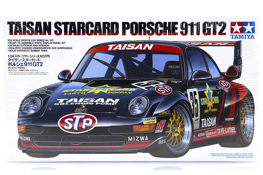 Tamiya 1/24 Taisan Starcard Porsche 911 GT2 Scaled Plastic Model Kit image 18386
