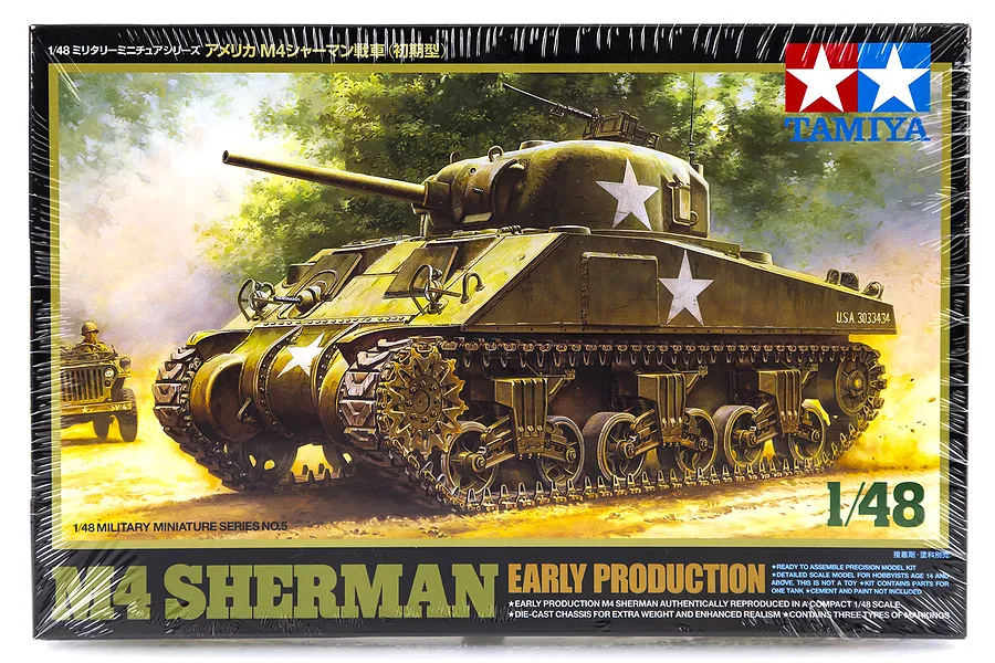 Tamiya 1/48 U.S. M4 Sherman Tank Scaled Plastic Model Kit image 18414