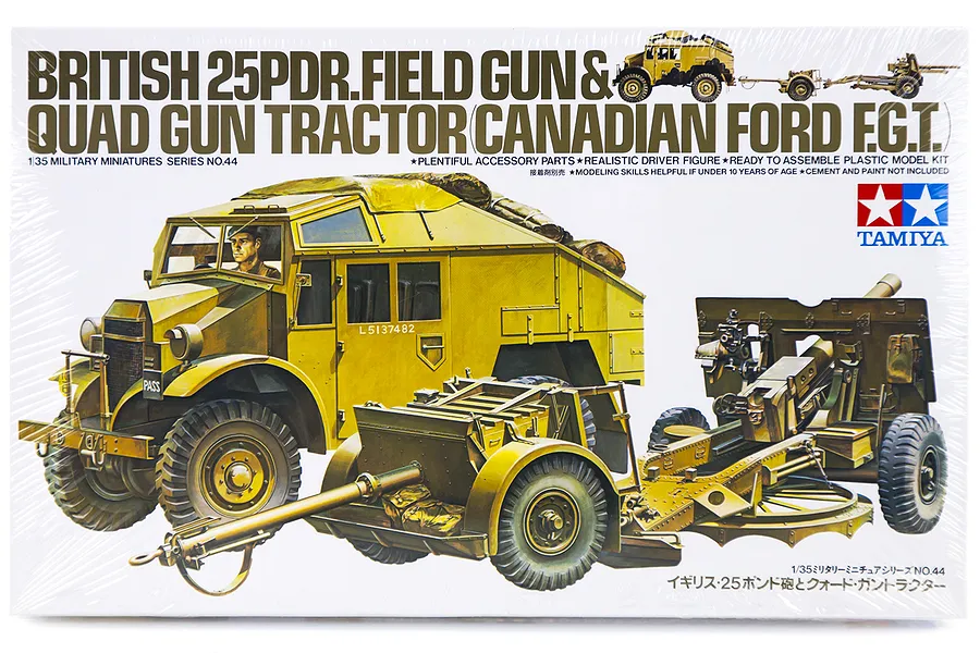 Tamiya 1/35 British 25 Pounder Field Gun &amp;amp; Towing Truck Scaled Plastic Model Kit image 1