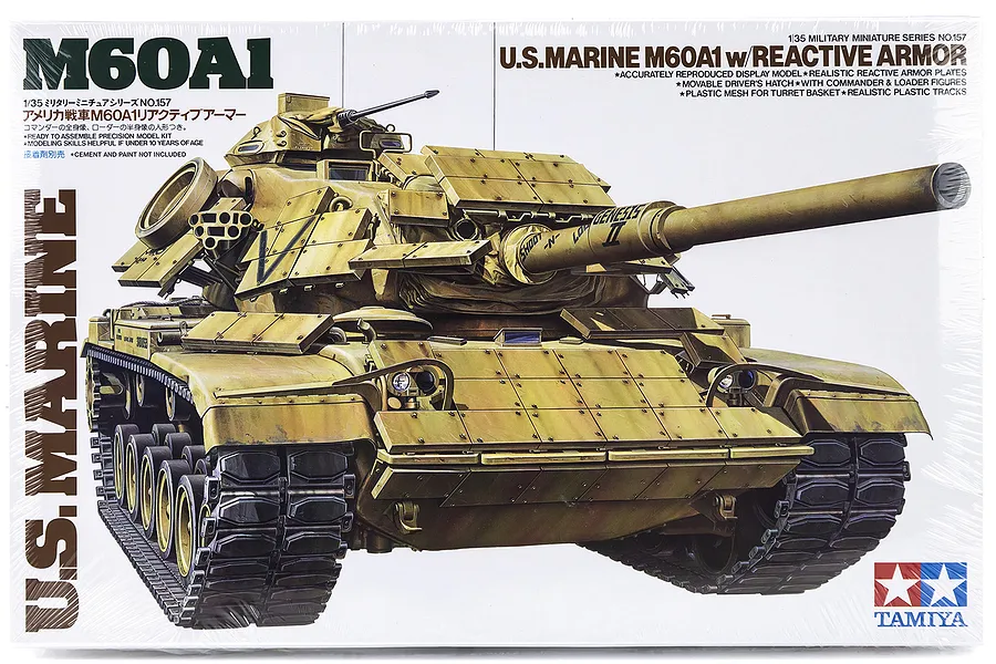 Tamiya 1/35 U.S. M60A1 Tank with Reactive Armour Scaled Plastic Model Kit image 18438