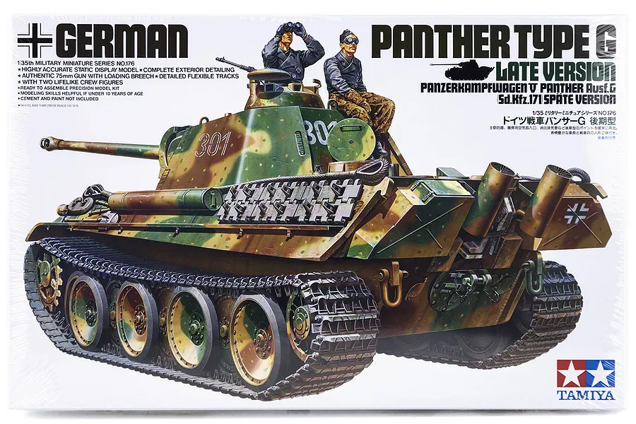 Tamiya 1/35 German Panzerkampfwagen (Sk.Kfz. 171) Type G Panther Tank Scaled Plastic Model Kit image 18440