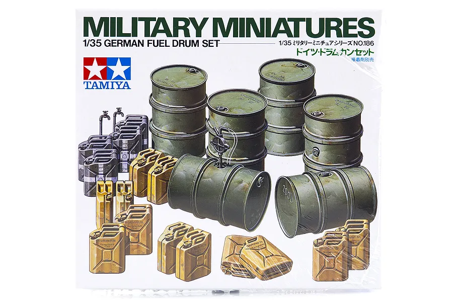 Tamiya 1/35 German Fuel Drum Set Scaled Plastic Model Kit image 18442