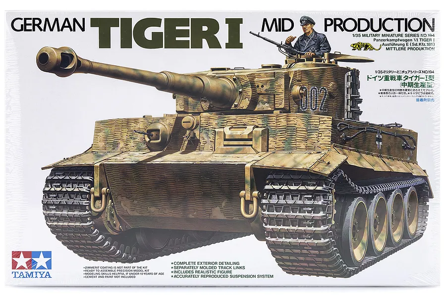 Tamiya 1/35 German Panzerkampfwagen Tiger I (Sd.Kfz.181) Tank Scaled Plastic Model Kit image 18444