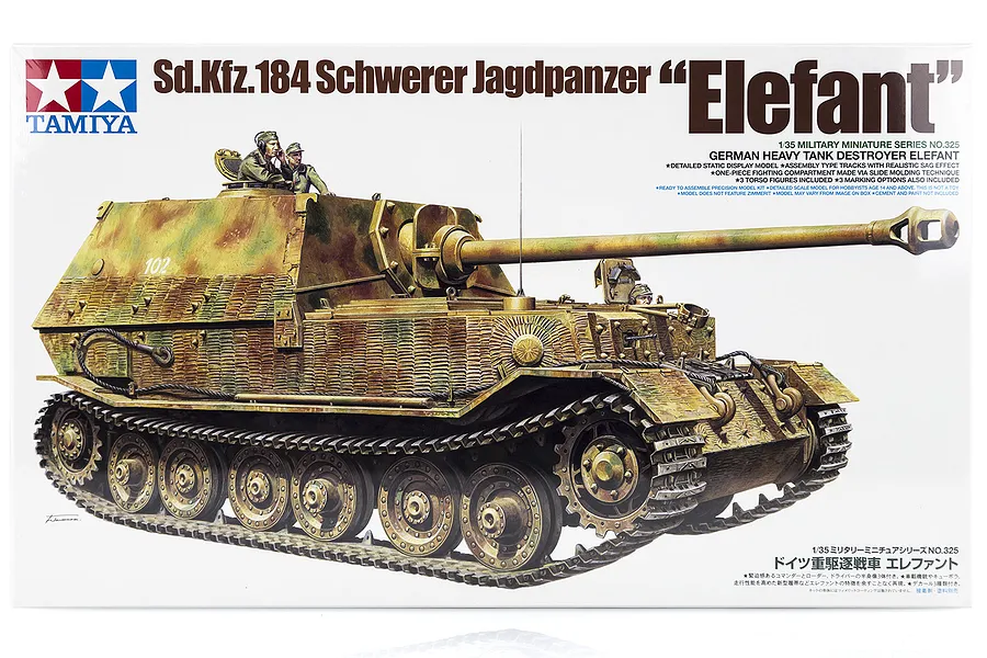 Tamiya 1/35 German Schwerer Jagdpanzer (Sk.Kfz.184) &amp;quot;Elefant&amp;quot; Tank Scaled Plastic Model Kit image 18459