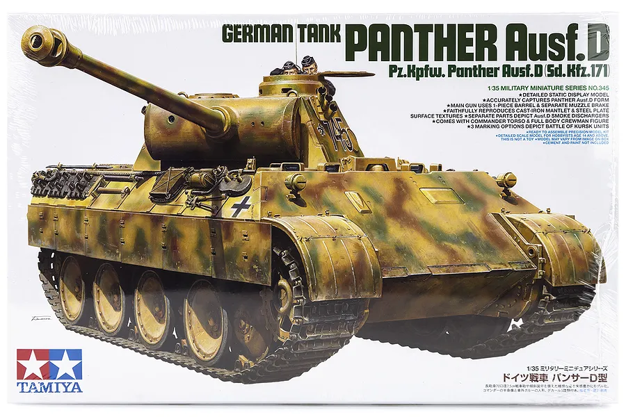 Tamiya 1/35 German Panther Ausf.D (Sd.Kfz.171) Tank Scaled Plastic Model Kit image 18461