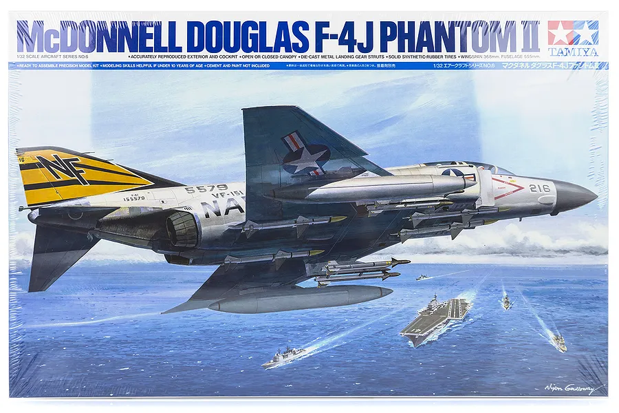 Tamiya 1/32 McDonnell Douglas F-4J Phantom II Jet Scaled Plastic Model Kit image 18464