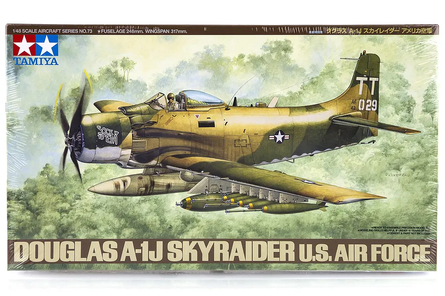 Tamiya 1/48 U.S.A.F Douglas A-1J Skyraider Scaled Plastic Model Kit image 18487