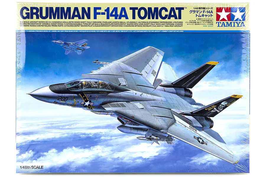Tamiya 1/48 Grumman F-14A Tomcat Scaled Plastic Model Kit image 18488