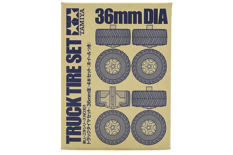 Tamiya 36mm Truck Tire Set 4Pcs image 18490