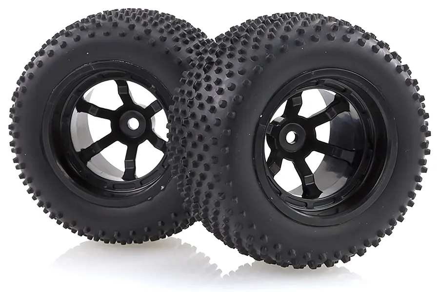 HSP 2.3&amp;quot; Viper Rear Knobby Tyres on Black 6 Spoke Rims - Wheels 2Pcs image 18686