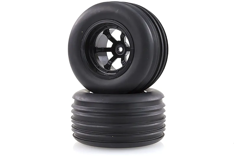 HSP 2.3&amp;quot; Viper Front Ribbed Tyres on Black 6 Spoke Rims - Wheels 2Pcs image 18689