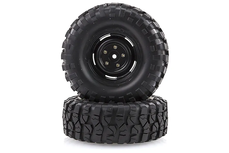 HSP 1.9&amp;quot; RC4 Soft Off Road Tyres on Black Rims - Wheels 2Pcs image 18698
