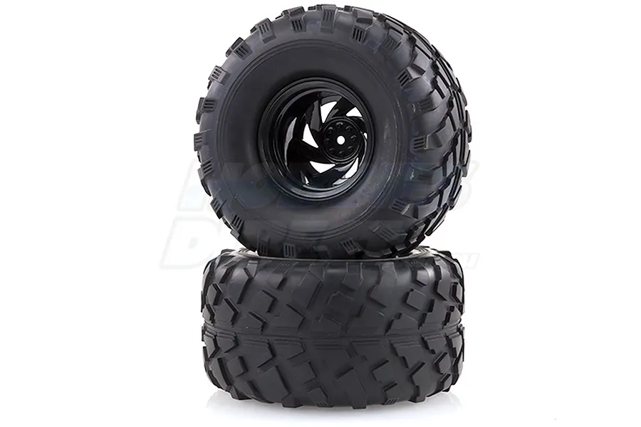 HSP 2.2&amp;quot; Crusher Off Road Tyres on Black Rims - Wheels 2Pcs image 18712