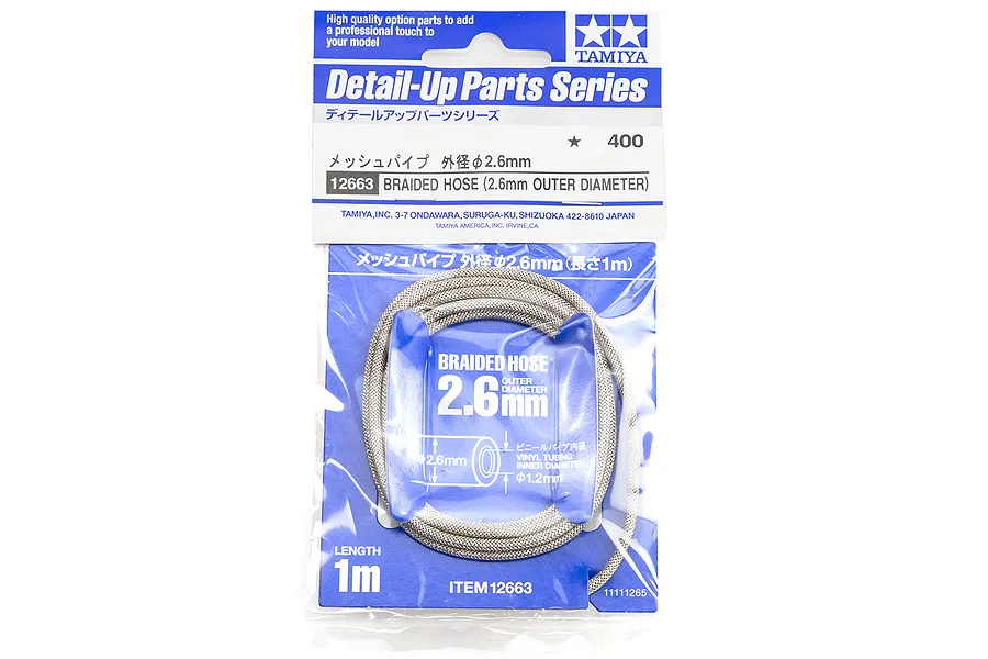 Tamiya Braided Hose 2.6mm (Outer Diameter) image 18726